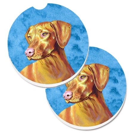Carolines Treasures Blue Vizsla Set of 2 Cup Holder Car Coaster LH9370BUCARC